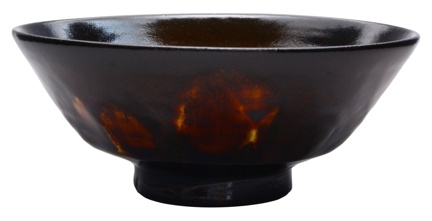 瀬戸焼 鉄釉 茶碗 茶道具 Amazon.co.jp: 瀬戸焼 波多野正典 飯碗 お茶碗 鉄釉面取 約直径13×高さ